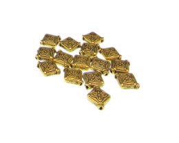 (image for) 10mm Gold Metal Diamond Spacer Bead, approx. 15 beads