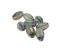 (image for) 16 x 10mm Deep Silver Luster Bicone Glass Bead, 8 beads