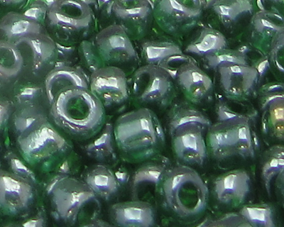 6/0 Deep Green Transparent Glass Seed Bead, 1oz. Bag